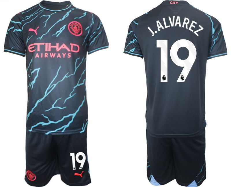 Men 2023-2024 Club Manchester City away blue #19 Soccer Jersey